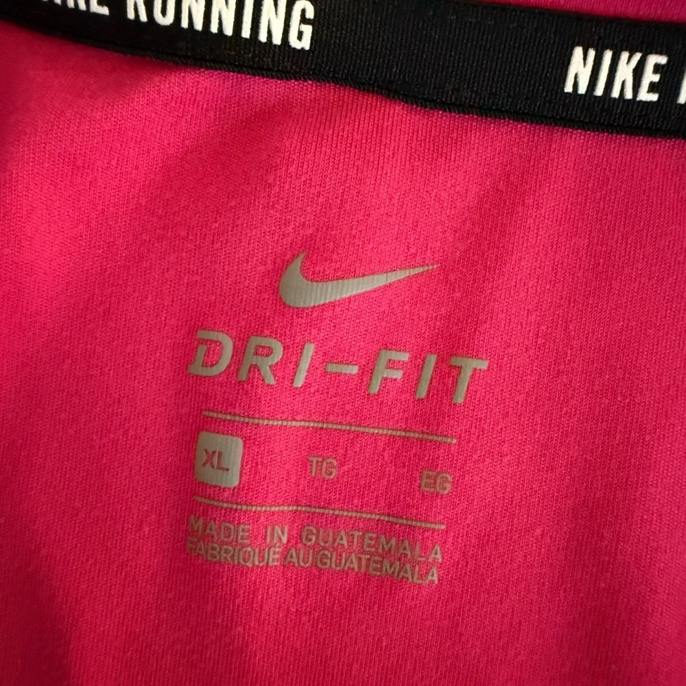 Nike Women's Pink Tempo Dri-FIT Short-Sleeve Running Shirt XL